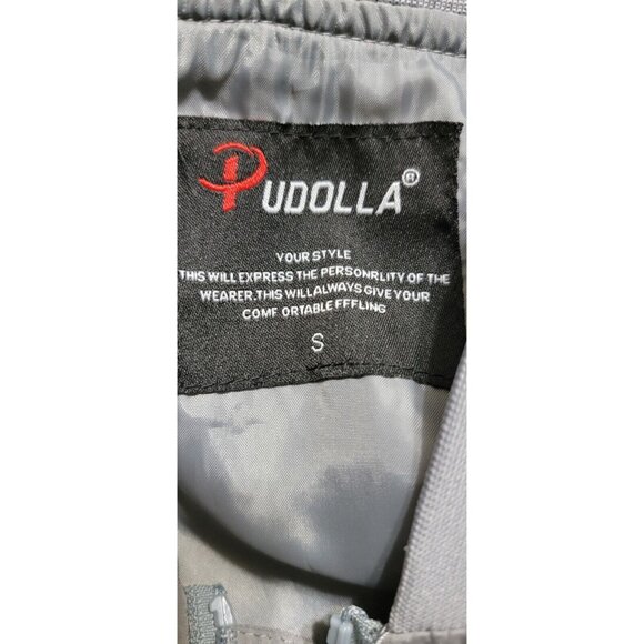 Pudolla Men's Gray Bomber Jacket Long Sleeve Full Zip With Pockets Size Small‎ - Picture 5 of 8